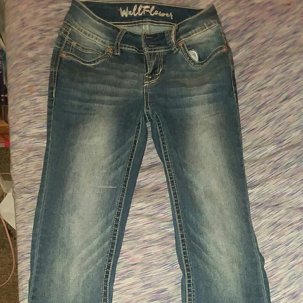 {3 for $40} Wallflower flared, high-waisted jeans